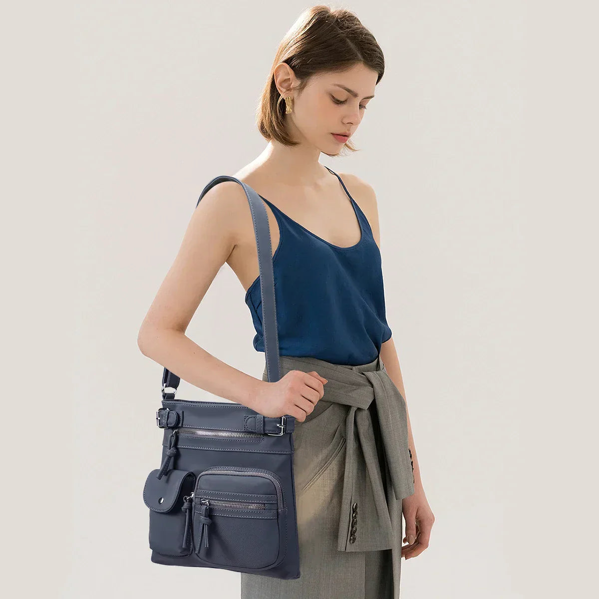 Nijboermode™ Zara | Zacht leren schoudertas met meerdere vakken
